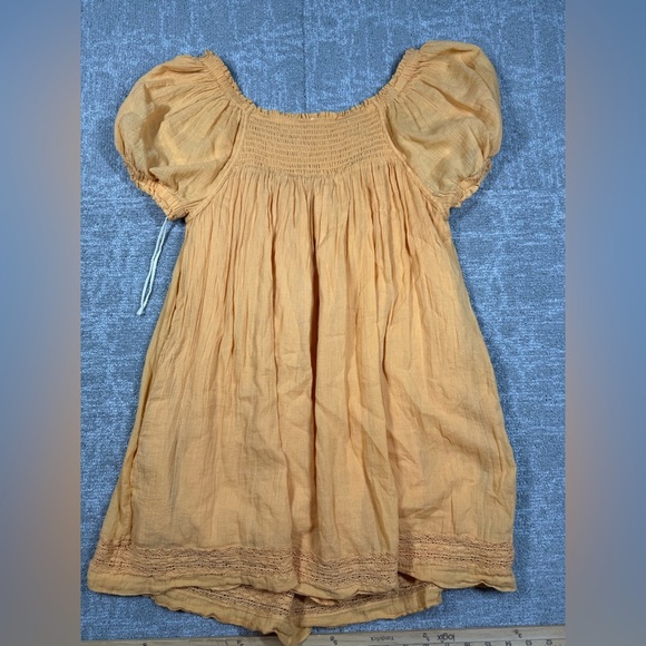 Free People La Mer Romper Dress Women's XS Mini Puff Sleeves Boho Festival - Picture 7 of 7